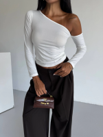 Omuz Detaylı Kollu Bluz Beyaz F2336 (Beden: L) - Görsel 3