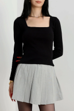 Çerçeve Yaka Kaşkorse Bluz Siyah (Beden: L)