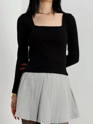 Çerçeve Yaka Kaşkorse Bluz Siyah (Beden: L)