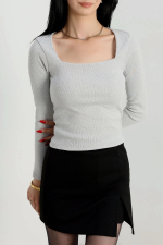 Çerçeve Yaka Kaşkorse Bluz Gri (Beden: L) - Görsel 4
