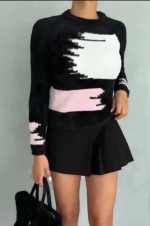 Bıyıklı Triko Kazak Siyah (Beden: Standart) - Görsel 3