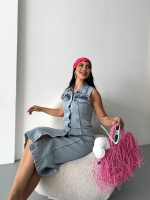 Sıfır Kol Kar Yıkama Tunik Ceket Mavi D2520 (Beden: 40) - Görsel 2