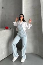 Pantolon Kar Yıkama Salopet Mavi D2514 (Beden: 36) - Görsel 5