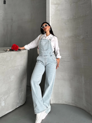 Pantolon Kar Yıkama Salopet Mavi D2514 (Beden: 36)