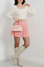 U Yaka Kaşkorse Bluz Beyaz A132 (Beden: M) - Görsel 3