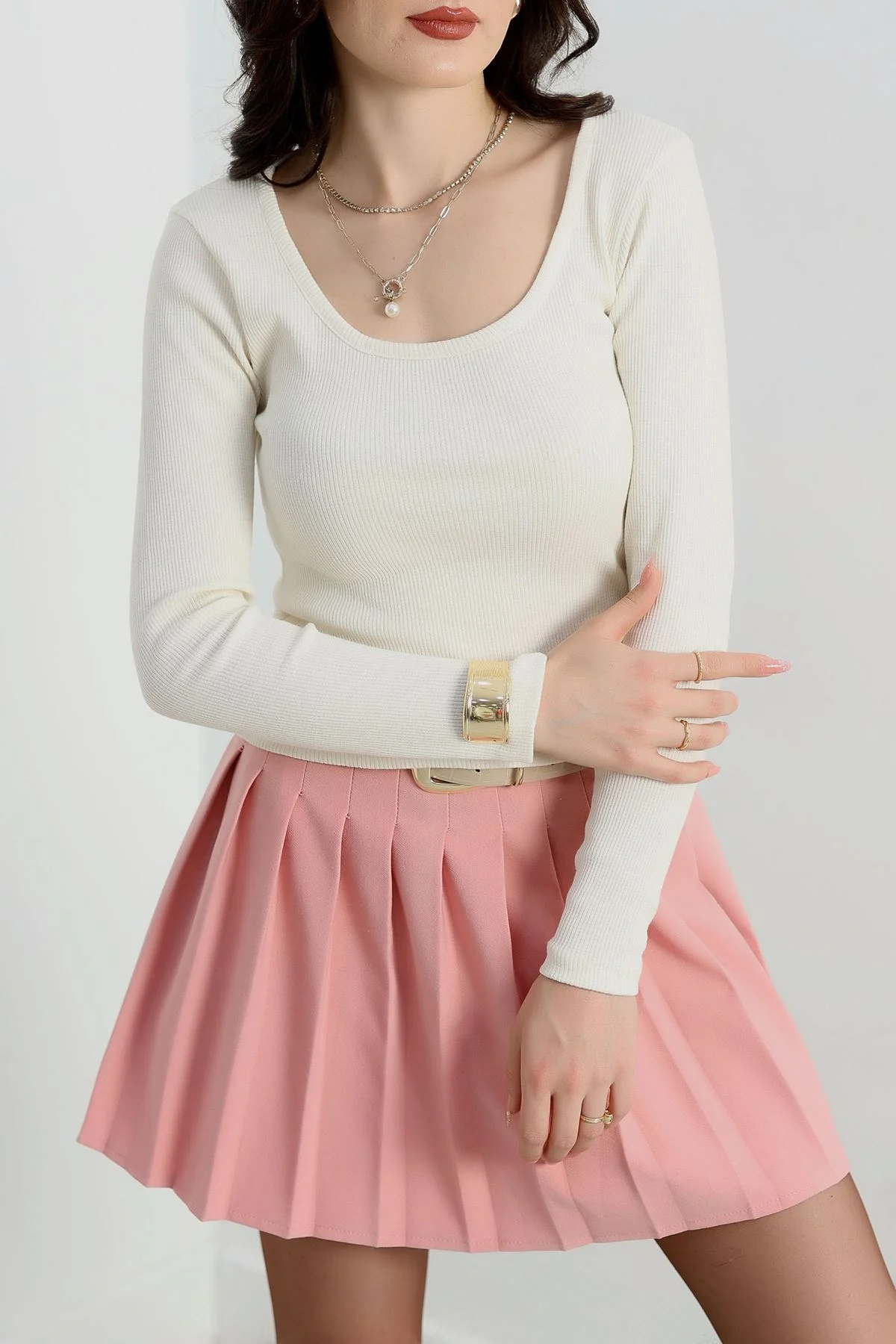 1234500_u-yaka-kaskorse-bluz-beyaz-a132-91846920-sw1200sh1800.png U Yaka Kaşkorse Bluz Beyaz A132 (Beden: M) - Görsel 4