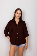 Cepli Salaş Gömlek Koyu Kahve T1010 (Beden: M)