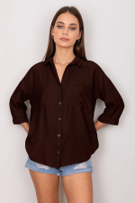 Cepli Salaş Gömlek Koyu Kahve T1010 (Beden: M) - Görsel 3