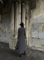 Boğazlı Kalın Bürümcük Uzun Elbise Siyah (Beden: L) - Görsel 5