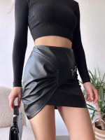 Tokalı Deri Etek Siyah S240097 (Beden: M) - Görsel 2