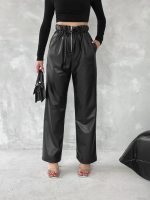 Kendinden İnce Kemerli Deri Pantolon Siyah T1178 (Beden: L) - Görsel 3