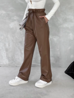 Kendinden İnce Kemerli Deri Pantolon Kahve T1178 (Beden: M) - Görsel 5