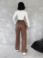 Kendinden İnce Kemerli Deri Pantolon Kahve T1178 (Beden: L) - Görsel 4