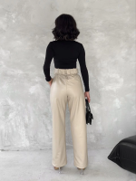 Kendinden İnce Kemerli Deri Pantolon Bej T1178 (Beden: Xl) - Görsel 3