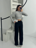 Fitilli Şardonlu Pantolon Siyah A4058 (Beden: M) - Görsel 3