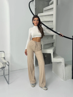 Fitilli Şardonlu Pantolon Bej A4058 (Beden: S) - Görsel 5