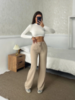 Fitilli Şardonlu Pantolon Bej A4058 (Beden: L) - Görsel 3