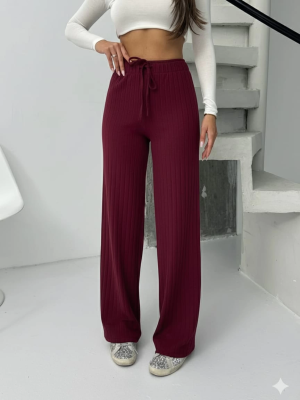 Fitilli Şardonlu Pantolon Bordo A4058 (Beden: S)