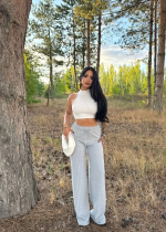 Fitilli Şardonlu Pantolon Gri A4058 (Beden: S) - Görsel 4