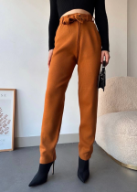Kendinden Kemerli Triko Pantolon Camel (Beden: Standart) - Görsel 4