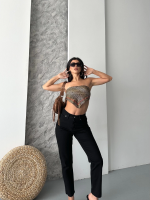 Mom Fit Enzim Taş Yıkama Jeans Pantolon Siyah D2006 (Beden: 34) - Görsel 5