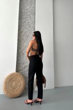 Mom Fit Enzim Taş Yıkama Jeans Pantolon Siyah D2006 (Beden: 38) - Görsel 3