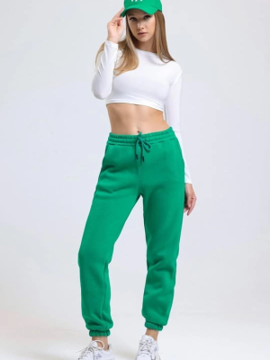 3 İplik Şardonlu Paça Lastikli Eşofman Yeşil İs001 (Beden: Xl)