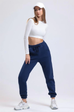 3 İplik Şardonlu Paça Lastikli Eşofman Lacivert İs001 (Beden: M) - Görsel 4