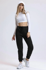 3 İplik Şardonlu Paça Lastikli Eşofman Siyah İs001 (Beden: S) - Görsel 4