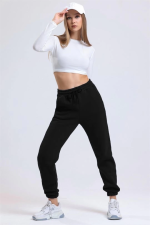 3 İplik Şardonlu Paça Lastikli Eşofman Siyah İs001 (Beden: M) - Görsel 2