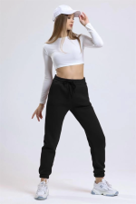 3 İplik Şardonlu Paça Lastikli Eşofman Siyah İs001 (Beden: L)