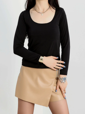 U Yaka Kaşkorse Bluz Siyah A132 (Beden: M)