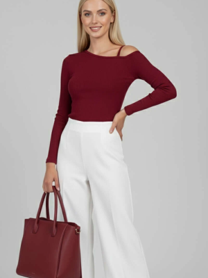 Tek Omuz İpli Bluz Bordo T4328 (Beden: Xl)