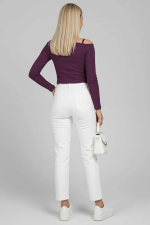 Tek Omuz İpli Bluz Mürdüm T4328 (Beden: L) - Görsel 2