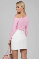 Tek Omuz İpli Bluz Pembe T4328 (Beden: S) - Görsel 3