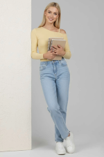 Tek Omuz İpli Bluz Sarı T4328 (Beden: L) - Görsel 2
