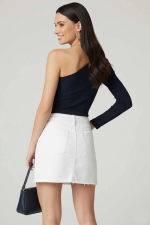 Tek Omuzlu Basic Bluz Lacivert T4275 (Beden: S) - Görsel 3