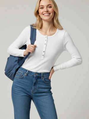 Çıtçıt Detaylı Bluz Beyaz T4343 (Beden: L)