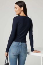 Çıtçıt Detaylı Bluz Lacivert T4343 (Beden: Xl) - Görsel 3