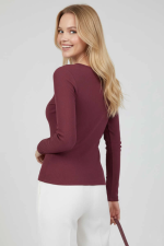 Çıtçıt Detaylı Bluz Mürdüm T4343 (Beden: L) - Görsel 3