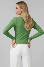 Çıtçıt Detaylı Bluz Yeşil T4343 (Beden: S) - Görsel 3