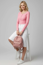 Çıtçıt Detaylı Bluz Pembe T4343 (Beden: L)