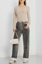 Bisiklet Yaka Parmak Geçmeli Kaşkorse Bluz Bej A3829 (Beden: S) - Görsel 2