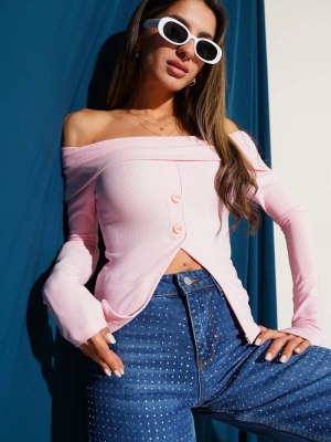 Madonna Yaka Düğmeli Bluz Pembe T4329 (Beden: Xl)