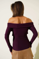 Madonna Çapraz Yaka Bluz Mürdüm T4331 (Beden: Xl) - Görsel 2