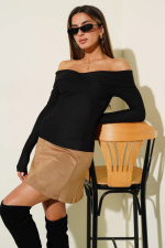 Madonna Çapraz Yaka Bluz Siyah T4331 (Beden: S) - Görsel 2