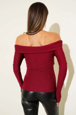 Madonna Çapraz Yaka Bluz Bordo T4331 (Beden: L) - Görsel 2