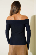 Madonna Çapraz Yaka Bluz Lacivert T4331 (Beden: M) - Görsel 3