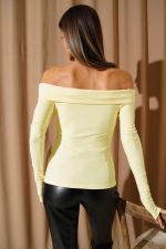 Madonna Çapraz Yaka Bluz Sarı T4331 (Beden: Xl) - Görsel 3