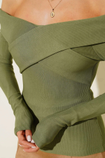 Madonna Çapraz Yaka Bluz Yeşil T4331 (Beden: S) - Görsel 4